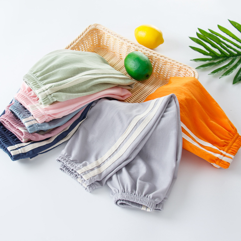 儿童夏季冰丝薄款防蚊裤男童休闲运动童裤女童宝宝居家灯笼裤春秋