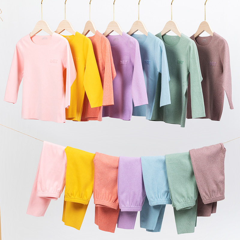 儿童德绒无痕保暖内衣套装宝宝冬季秋衣秋裤男女童家居服双面磨毛