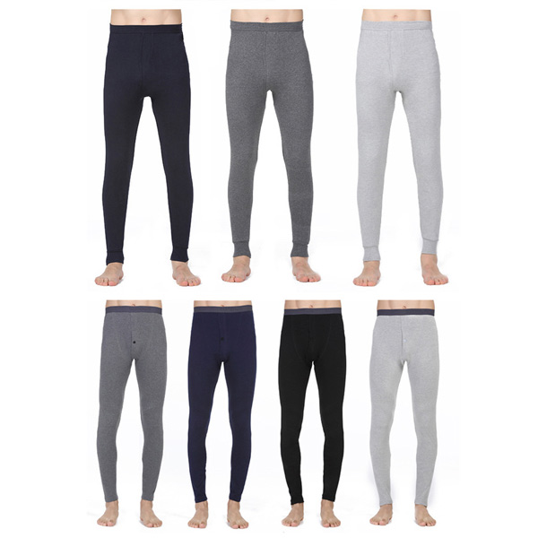 微商男士保暖裤棉毛打底裤薄款纯色秋裤纯色男士内衣单裤批发