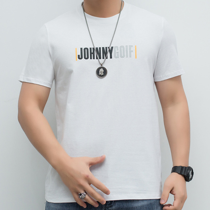 夏季男士短袖t恤潮圆领棉衣服打底衫印花新款青年体恤男一件代发