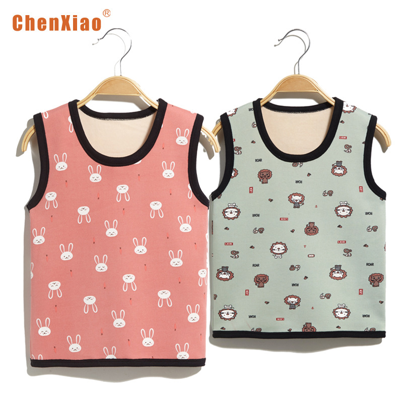 儿童加绒背心纯棉加厚秋冬季2021新款中小男女童坎肩保暖背心批发