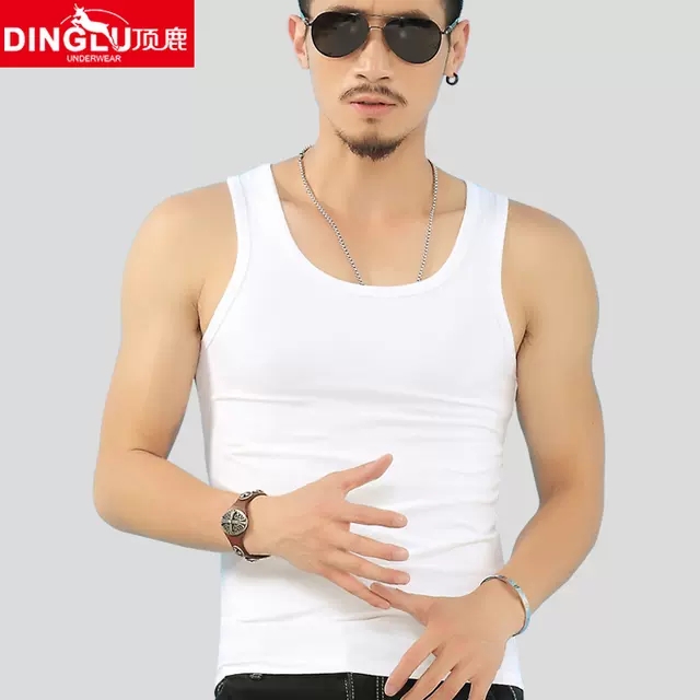 男士背心纯棉青年透气修身型运动打底跨栏工字吊带汗衫宽松夏季潮