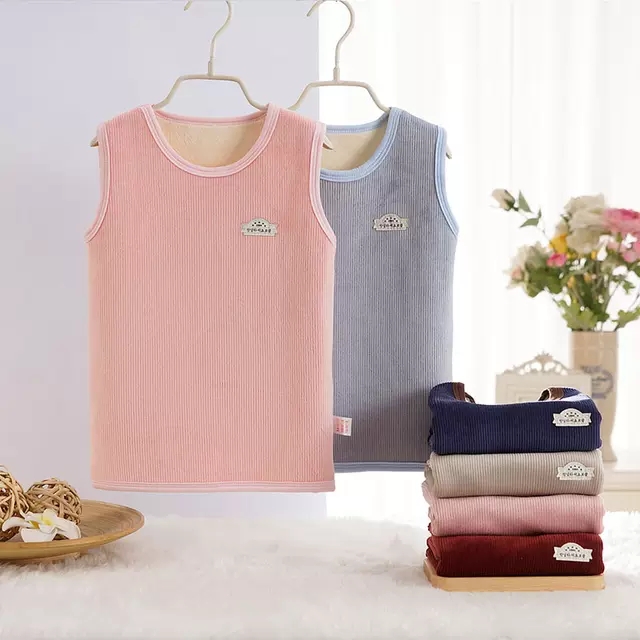 儿童保暖背心加绒打底内穿 男童加厚中大童冬季马夹小背心 