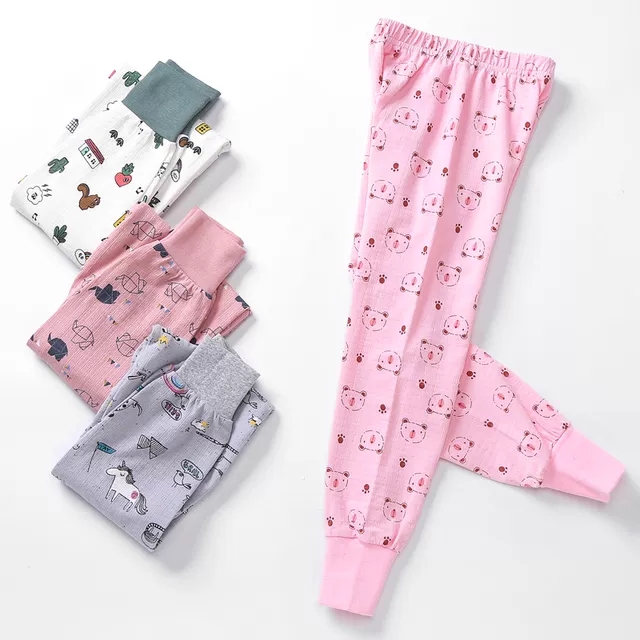 女童秋裤内穿 纯棉女孩子中大童单条儿童 小孩宝宝线裤棉毛裤薄款