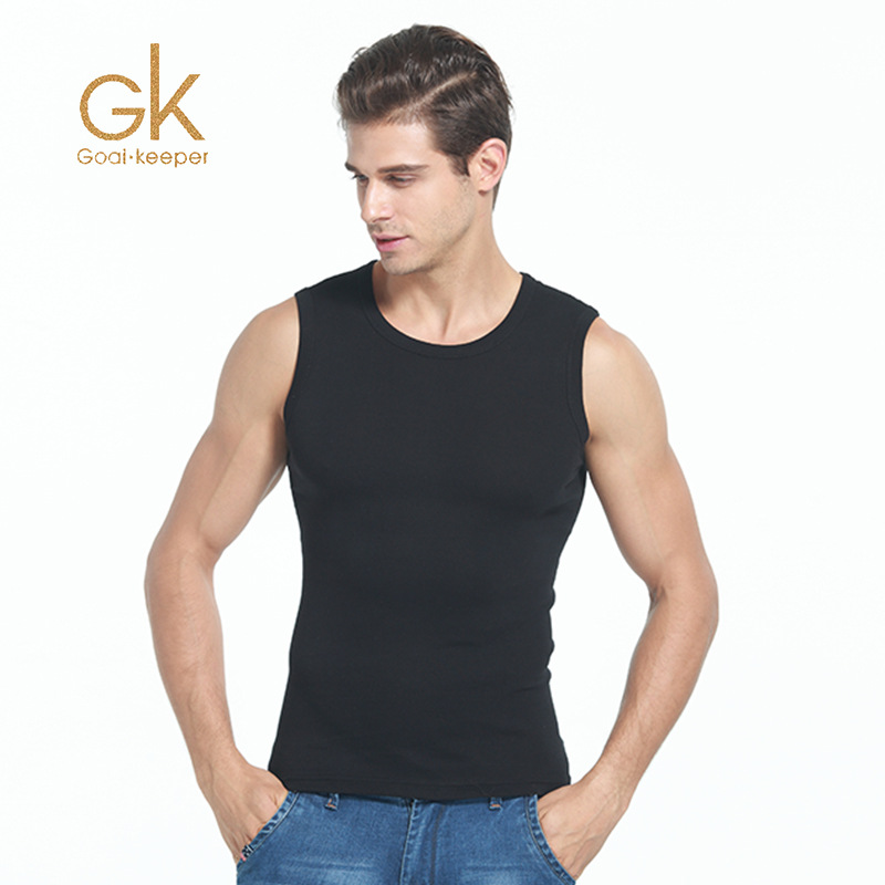 厂家直销夏季爆款男士纯棉运动弹力跨栏坎肩背心纯色宽肩无袖背心