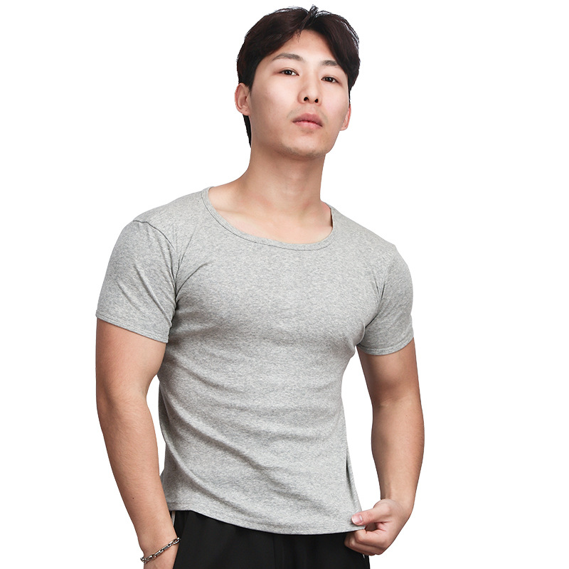 2020全棉汗衫短袖贴身舒适修身年螺纹体恤男士打底衫常规产品