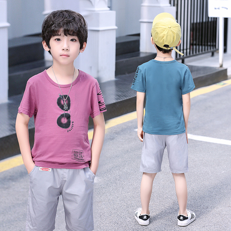 儿童装男童夏装短袖T恤新款中大童潮童上衣半袖体恤韩版一件代发