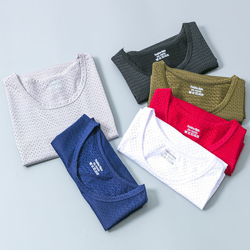 2020冰丝网孔坎肩夏季运动健身宽松大码坎袖网纱镂空无袖网眼背心