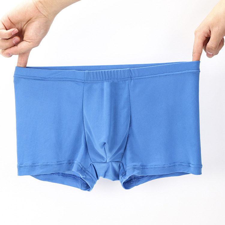 批发2020新款春夏男士纯棉平角裤 全棉纯色四角裤 青少年内裤
